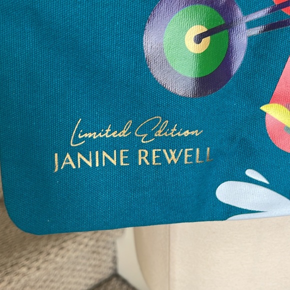 NWT Kiehl’s Janine Rewell Teal Limited Edition Tote Bag - Picture 3 of 8